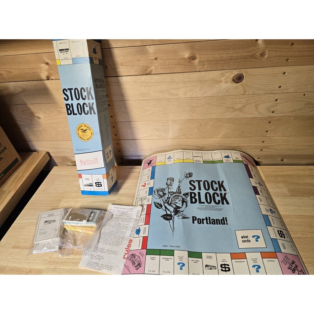 Vintage Stock Block Game • Portland Oregon• Game Board Game • 1970s
